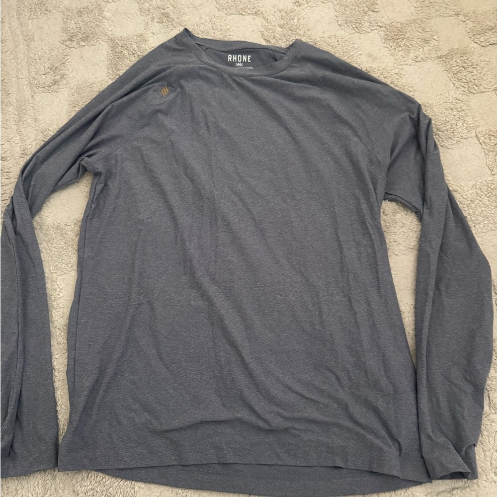 Rhone Men's Grayish Blue Long Sleeve Shirt